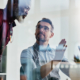 Business people, manager and collaboration on computer