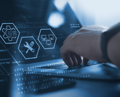 Computer engineer, technician coding